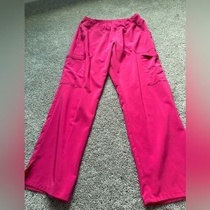 Large healing hands pink scrub pants